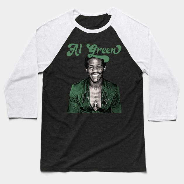 Al Green Retro 70s Style Fan Art Design Baseball T-Shirt by Kinanti art